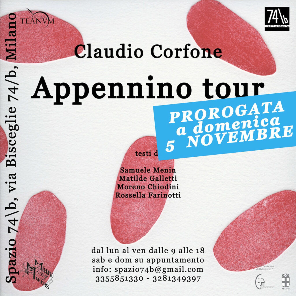 Milano Print makers, Appennino tour, Claudio Corfone, 2017